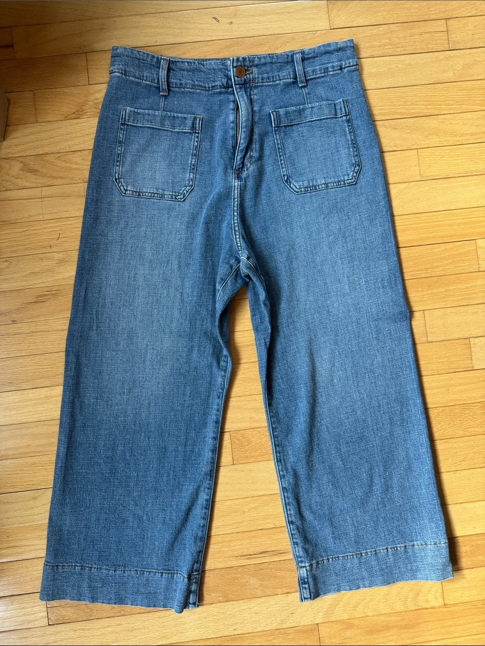 LC Lauren Conrad super high rise wide leg cropped jeans - 16